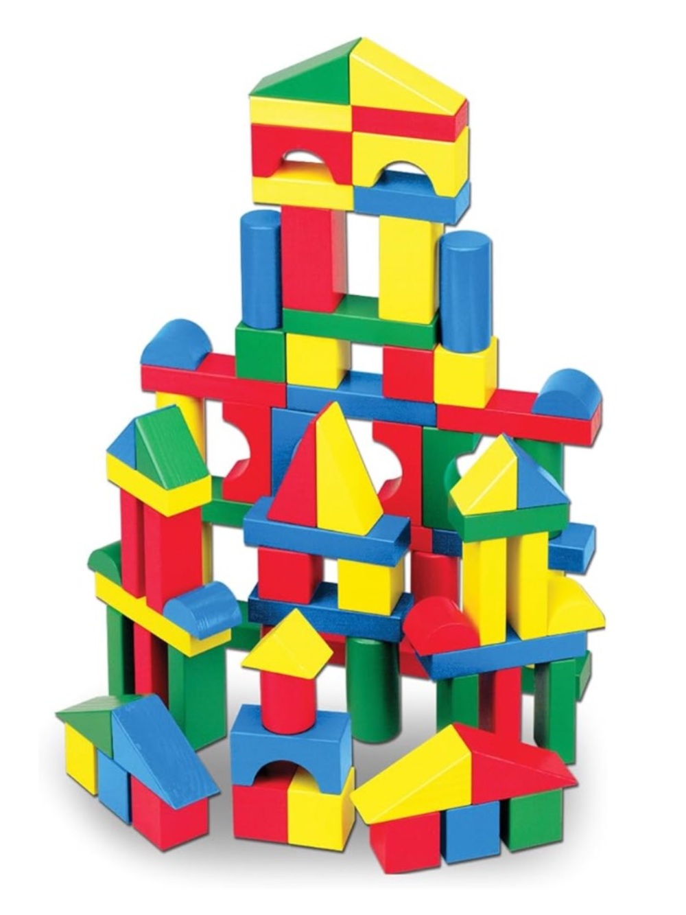 Melissa & Doug Colorful Wooden Building Blocks DIY Activities toddler kid toys